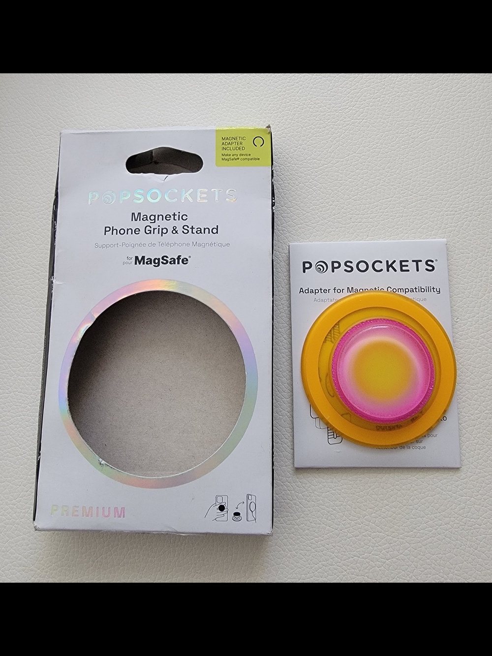 PopSocket Magnetic Phone Grip & Adapter - Yellow and Pink Gradient, Sunny B